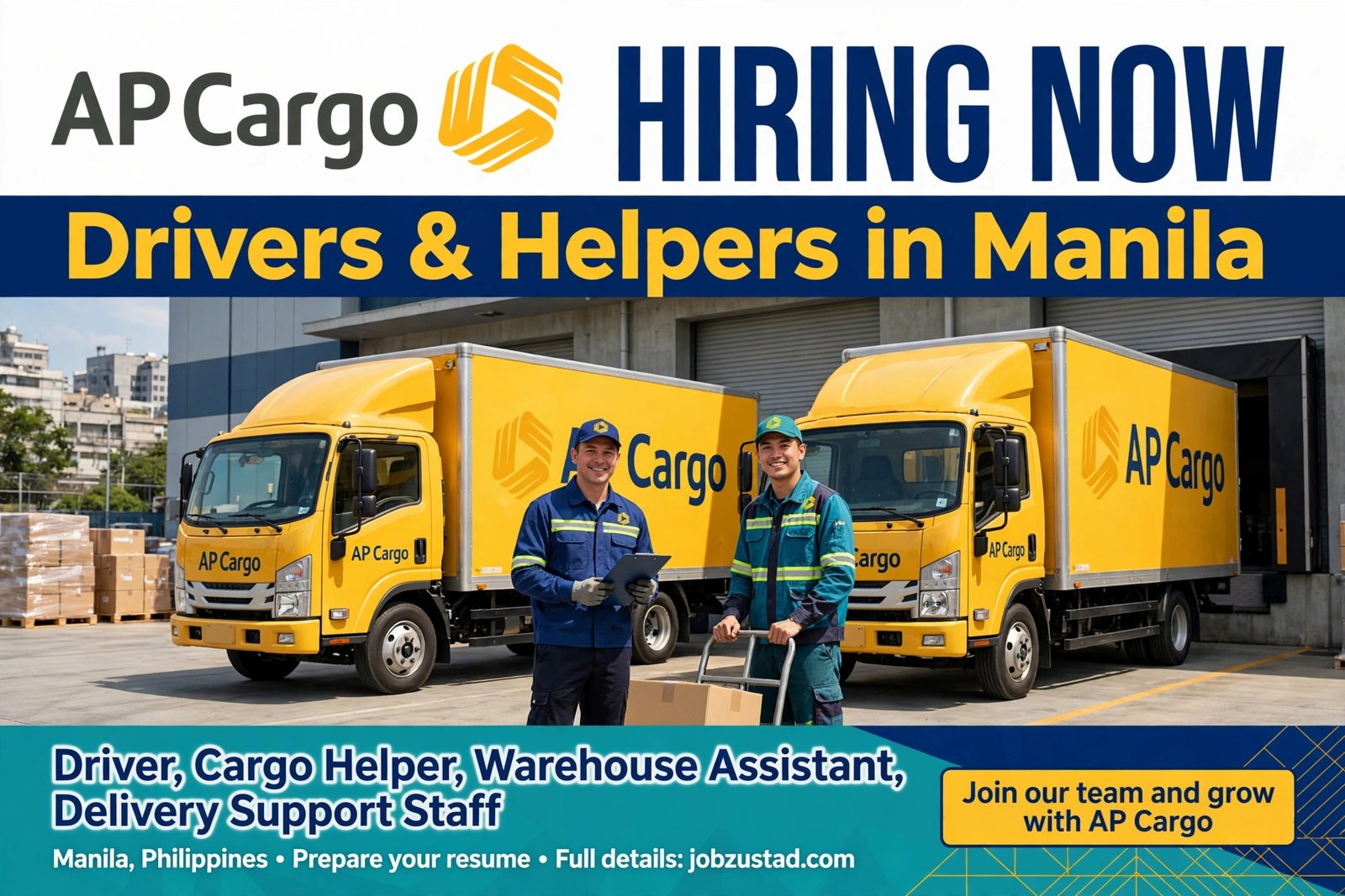 AP Cargo Drivers and Helpers Jobs in Manila 2026