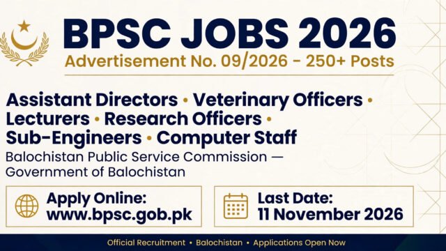 BPSC Jobs 2026 Apply Online