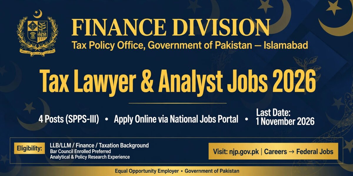 Finance Division Tax Policy Office Jobs 2026 Apply Online