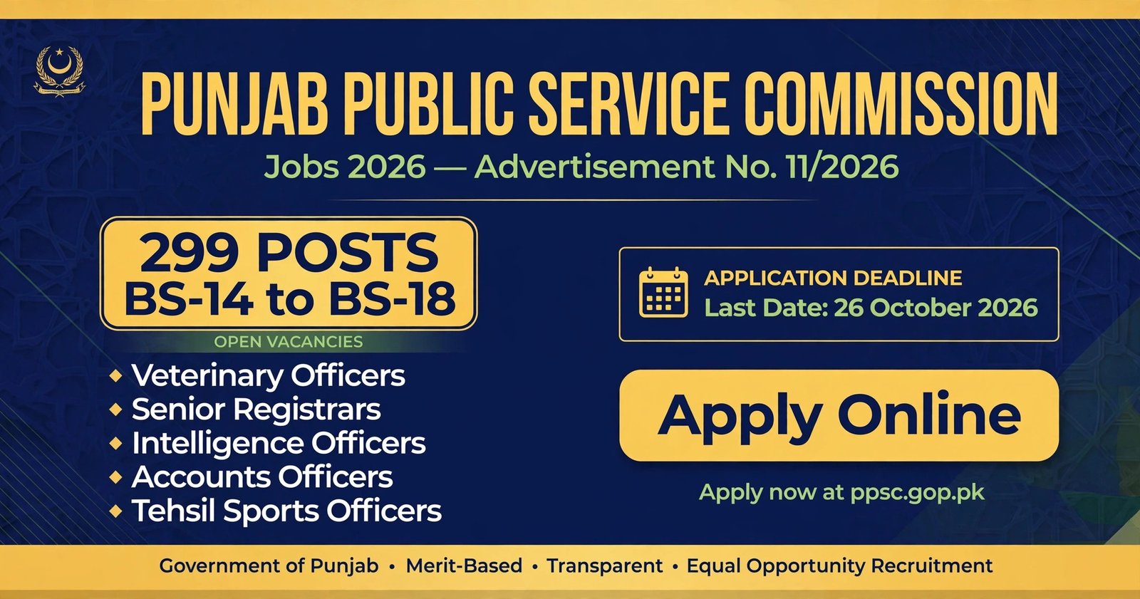 PPSC Jobs 2026 Advertisement No. 11/2026 poster