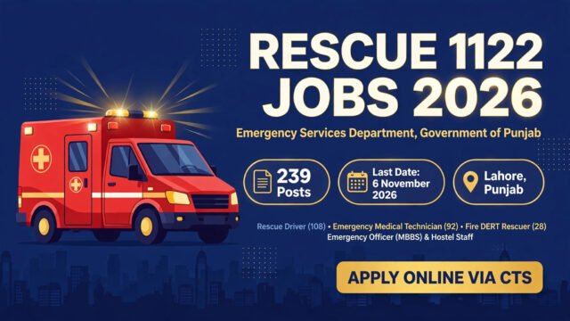 Rescue 1122 Jobs 2026 Apply Online