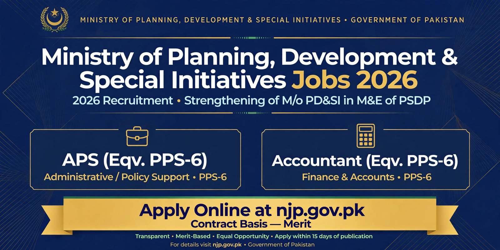 Ministry of Planning Development & Special Initiatives Jobs 2026 Advertisement