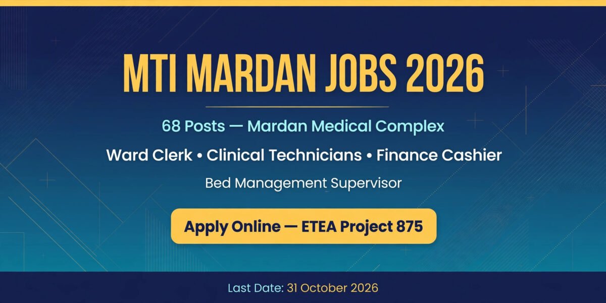 MTI Mardan Jobs 2026 Apply Online