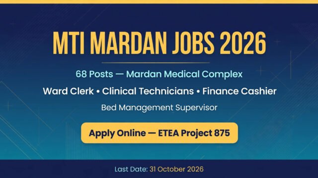 MTI Mardan Jobs 2026 Apply Online