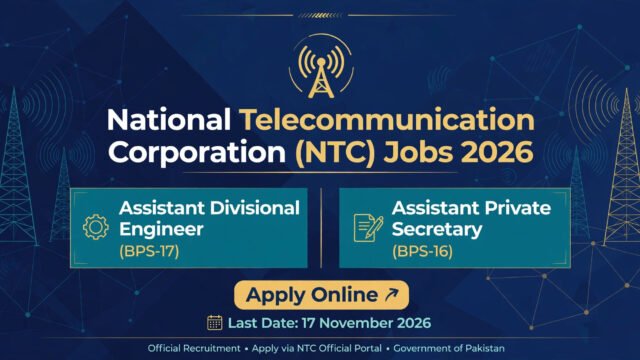 National Telecommunication Corporation NTC Jobs 2026 Apply Online