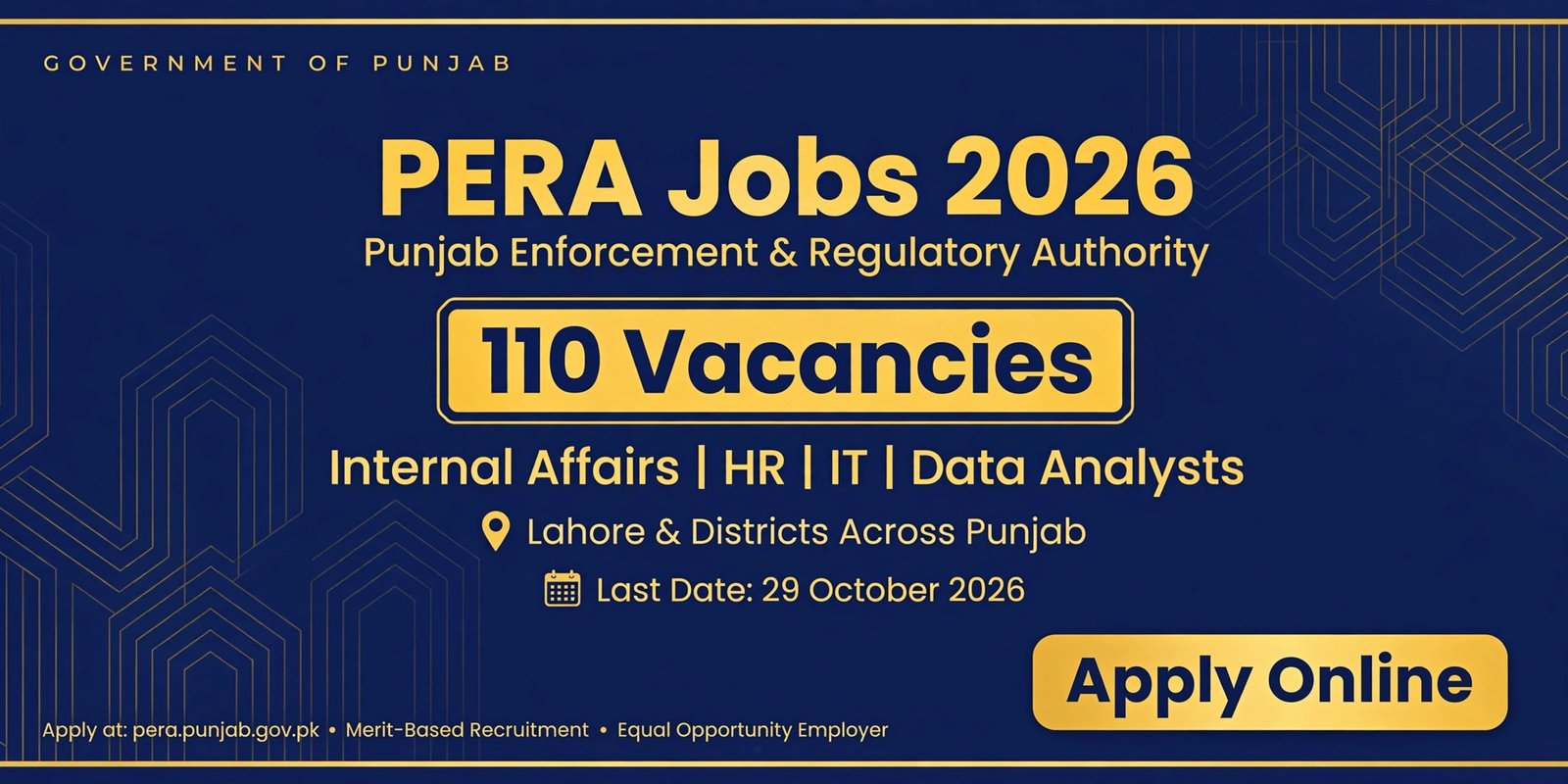 PERA Jobs 2026 Advertisement Poster