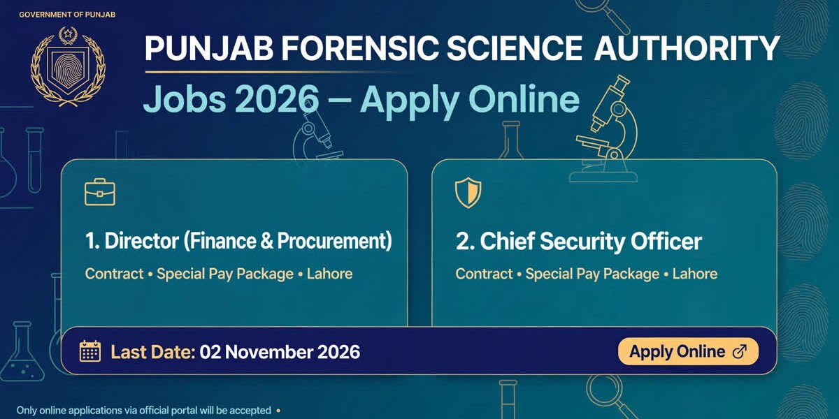 Punjab Forensic Science Authority PFSA Jobs 2026 Apply Online