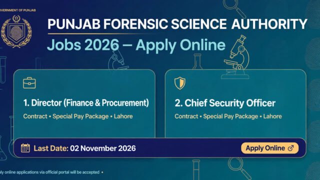 Punjab Forensic Science Authority PFSA Jobs 2026 Apply Online