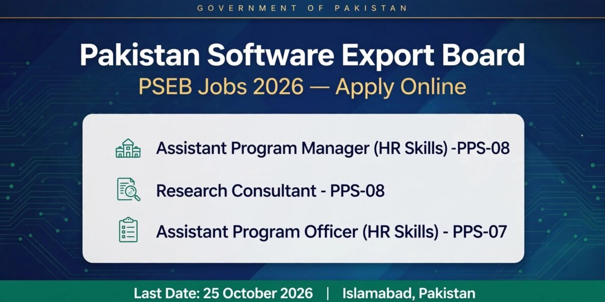 Pakistan Software Export Board PSEB Jobs 2026 Apply Online