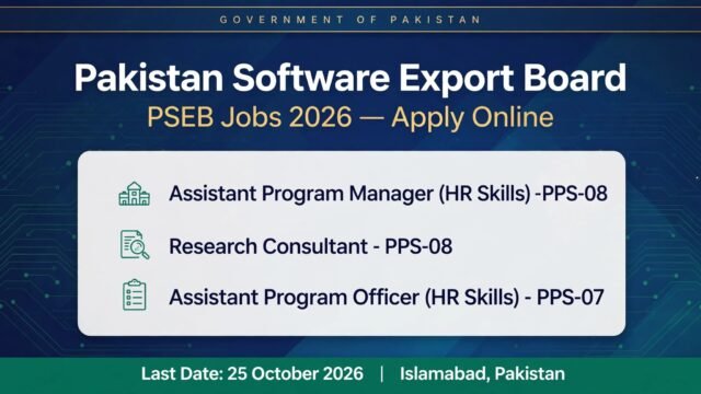 Pakistan Software Export Board PSEB Jobs 2026 Apply Online